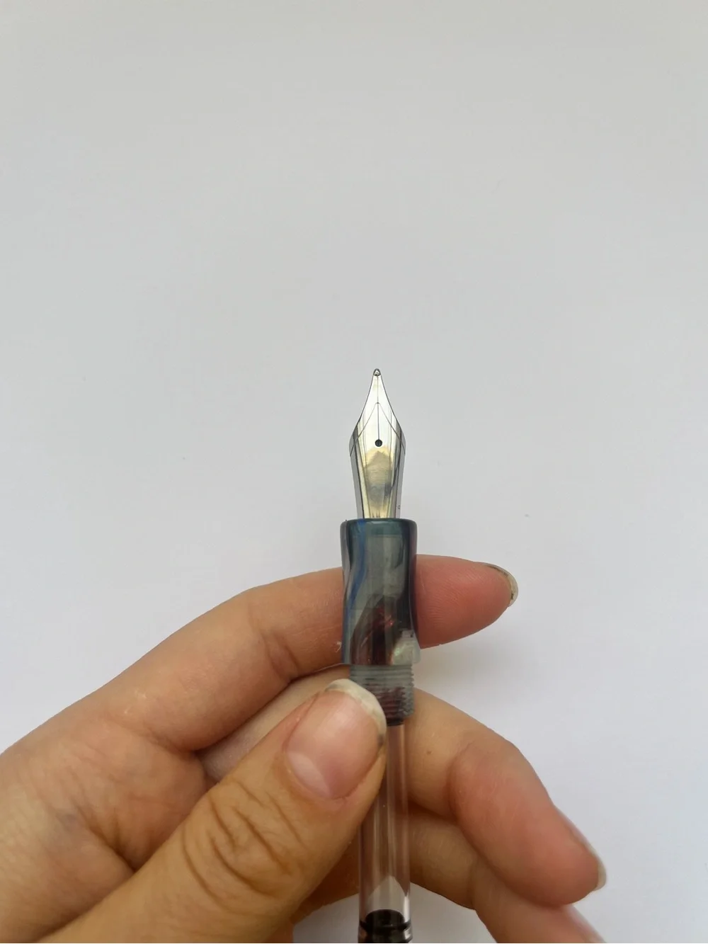 New Just Turnings Fountain Pen Resin Overpour Broad Nib Writing Rainbow Sparkle